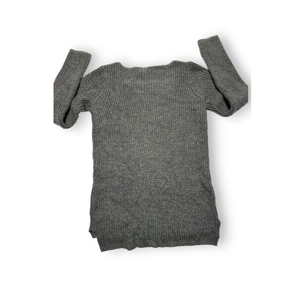 Merona Charcoal Ribbed Waffle Knit Sweater With Scoop Neck Size XS - Picture 8 of 9